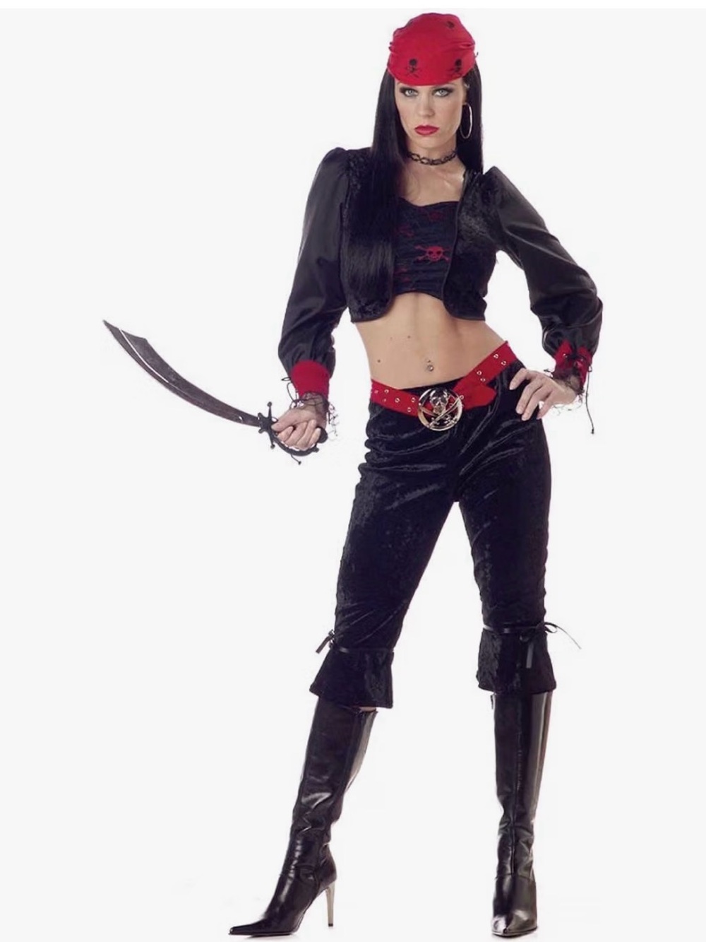 Women's Black and Red Pirate Costume